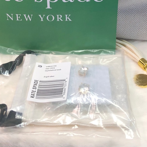 NWT KATE SPADE MISMATCHED FACETED STUD EARRINGS - Picture 5 of 8